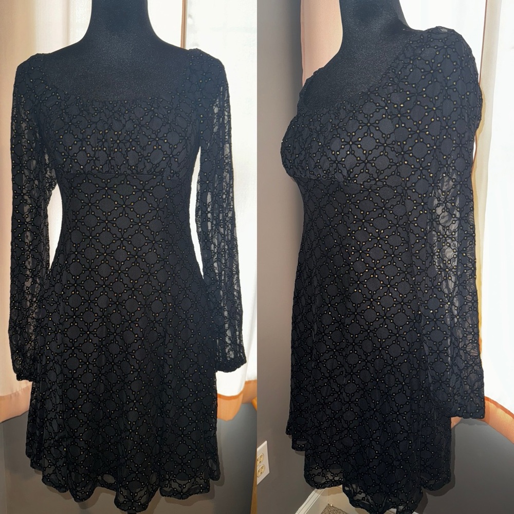 Lily Rose Black Ruffled Sheath Dress